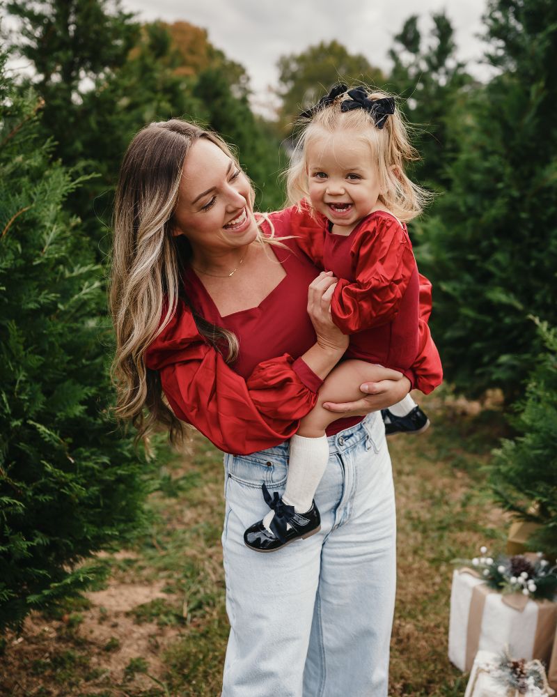 Evangeline Satin Sleeve Top & Leotard - Crimson Red product_type - Bailey's Blossoms