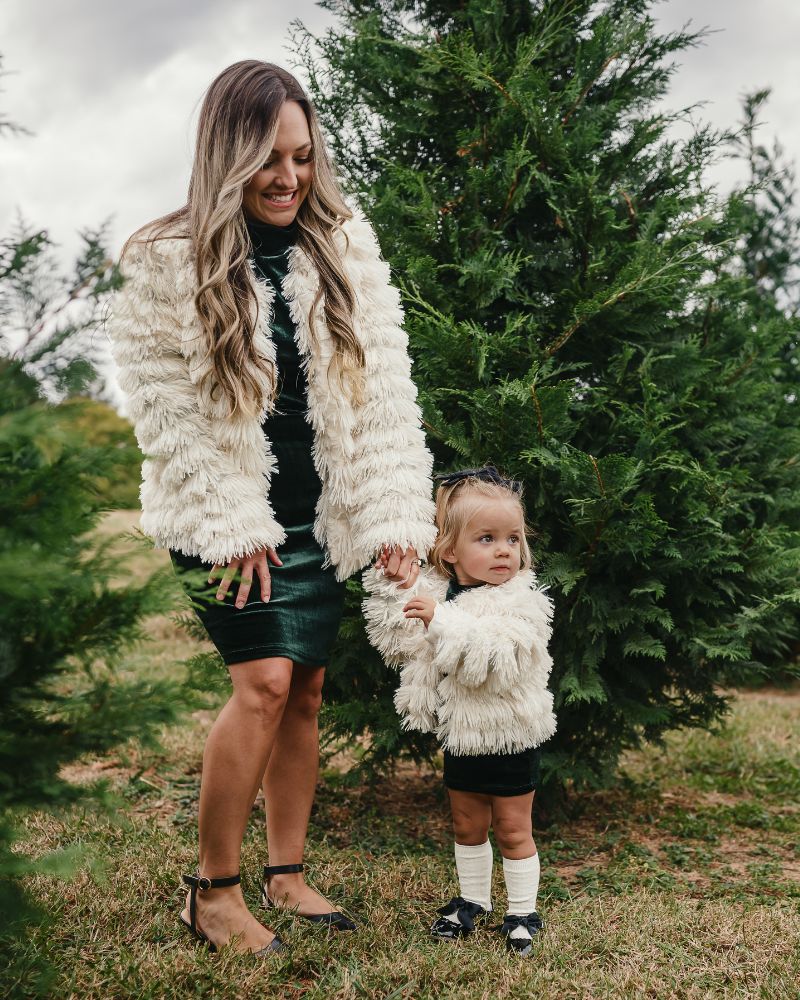 Fatima Faux Shag Layered Jacket - Ivory product_type - Bailey's Blossoms