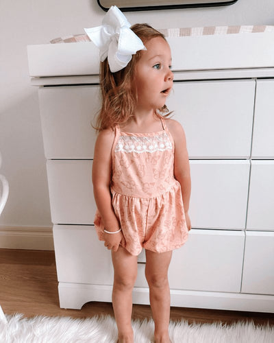 Felicity Lace Back Bubble Romper - Pink Butterfly #product_type - Bailey's Blossoms