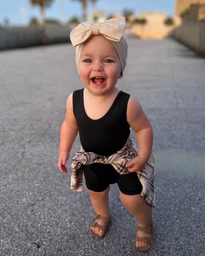 Gigi Bikeshort Romper - Black product_type - Bailey's Blossoms