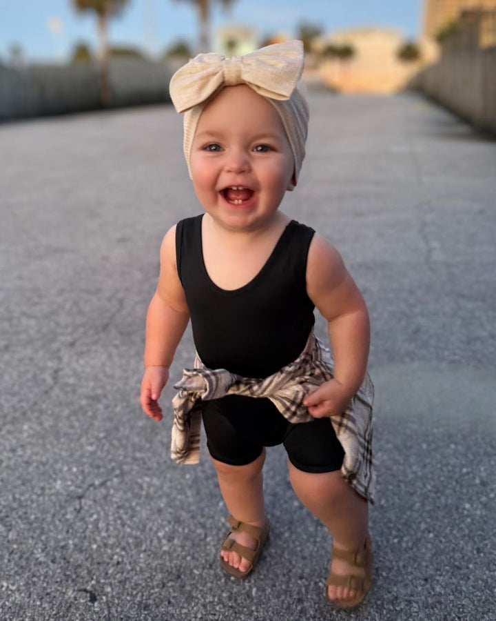 Gigi Bikeshort Romper - Black product_type - Bailey&
