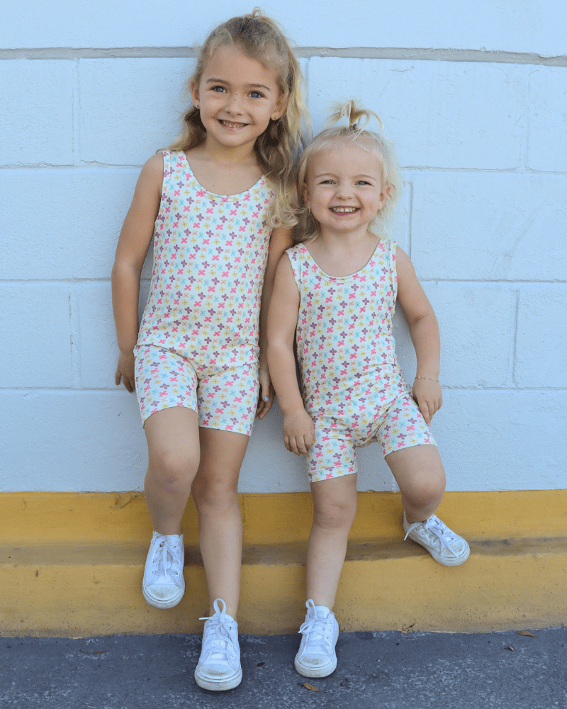 Gigi Bikeshort Romper - Butterfly Kisses product_type - Bailey's Blossoms