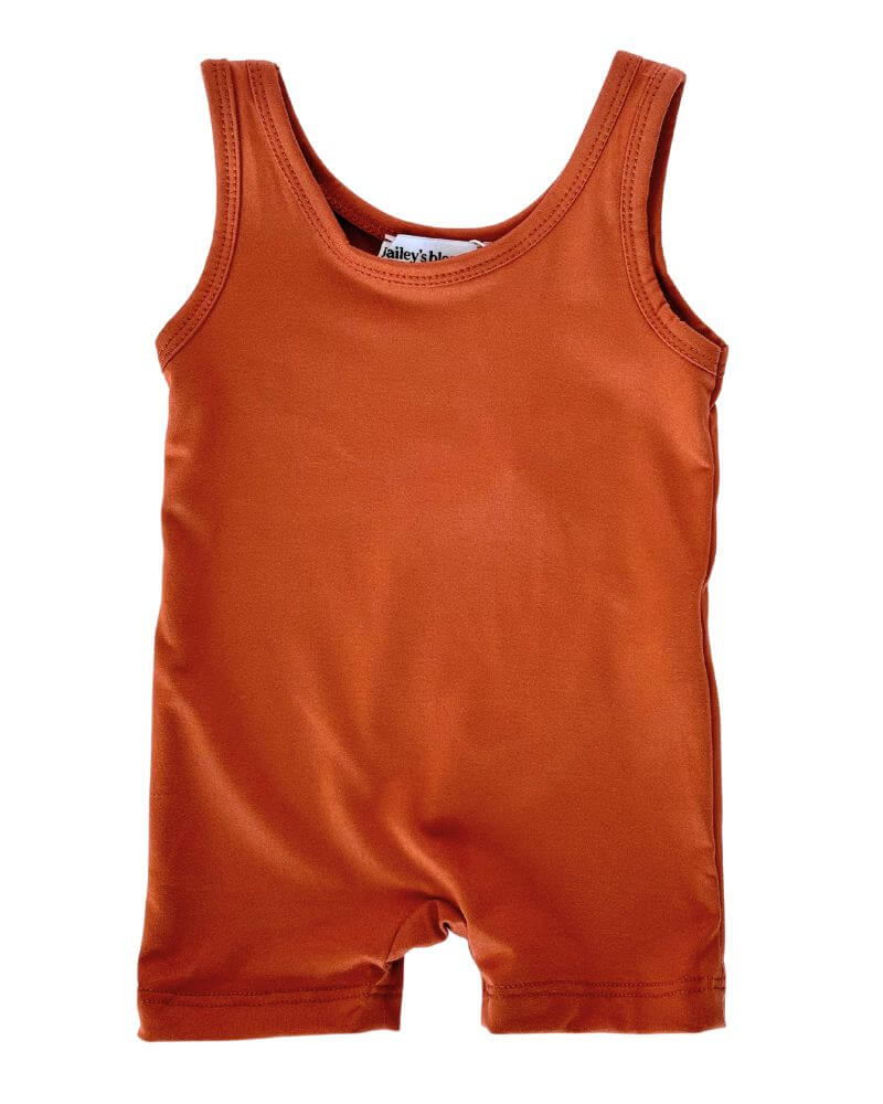 Gigi Bikeshort Romper - Rust #product_type - Bailey's Blossoms