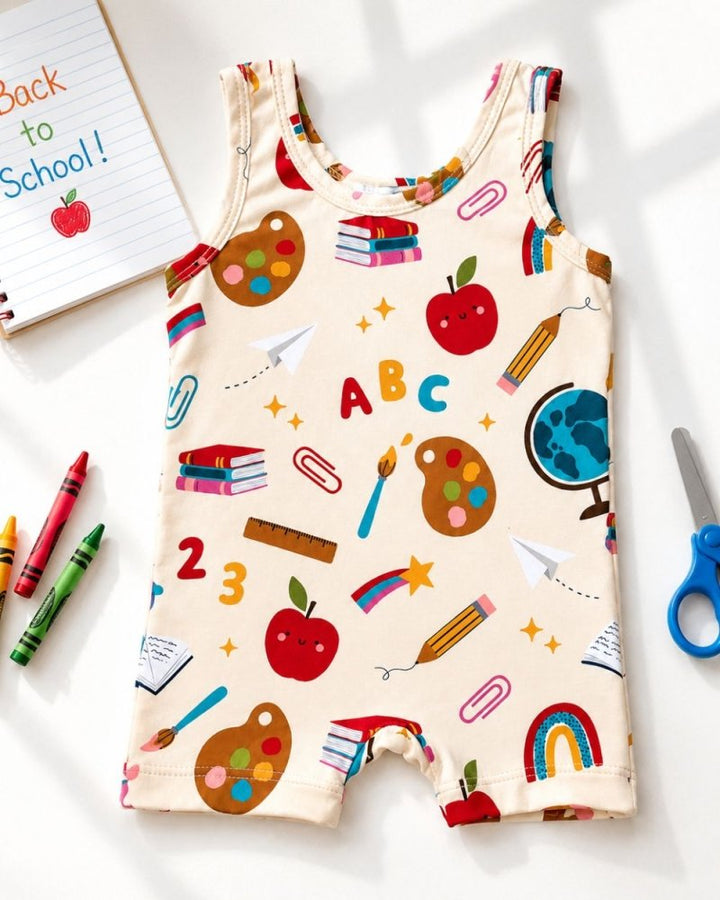 Gigi Bikeshort Romper - Schoolhouse Cutie product_type - Bailey&