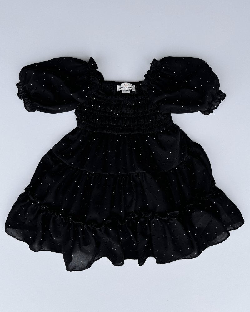Katherine Dress - Black with White Dots #product_type - Bailey's Blossoms