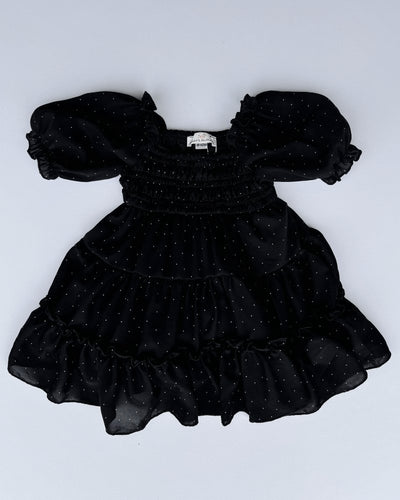 Katherine Dress - Black with White Dots #product_type - Bailey's Blossoms