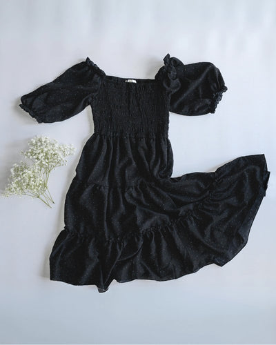 Katherine Dress - Black with White Dots #product_type - Bailey's Blossoms
