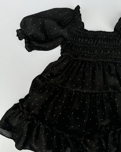 Katherine Dress - Black with White Dots #product_type - Bailey's Blossoms