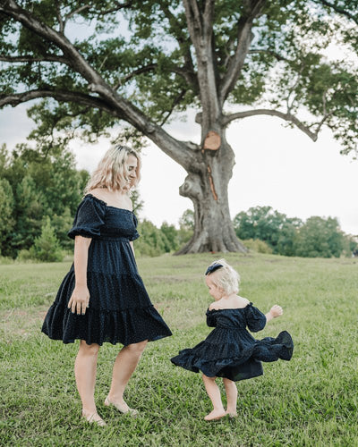 Katherine Dress - Black with White Dots #product_type - Bailey's Blossoms