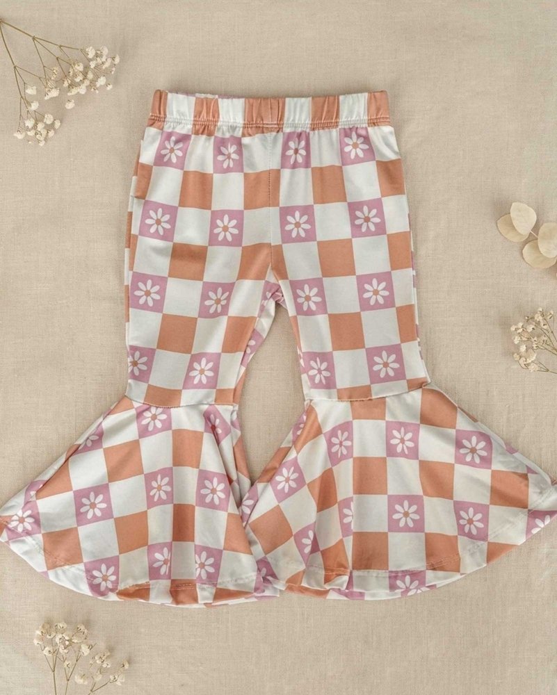 Keely Exaggerated Bell Bottoms - Daisy Check product_type - Bailey&