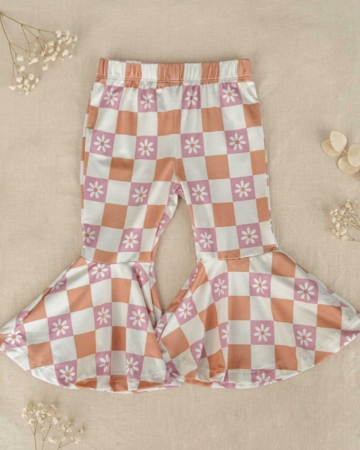 Keely Exaggerated Bell Bottoms - Daisy Check product_type - Bailey&
