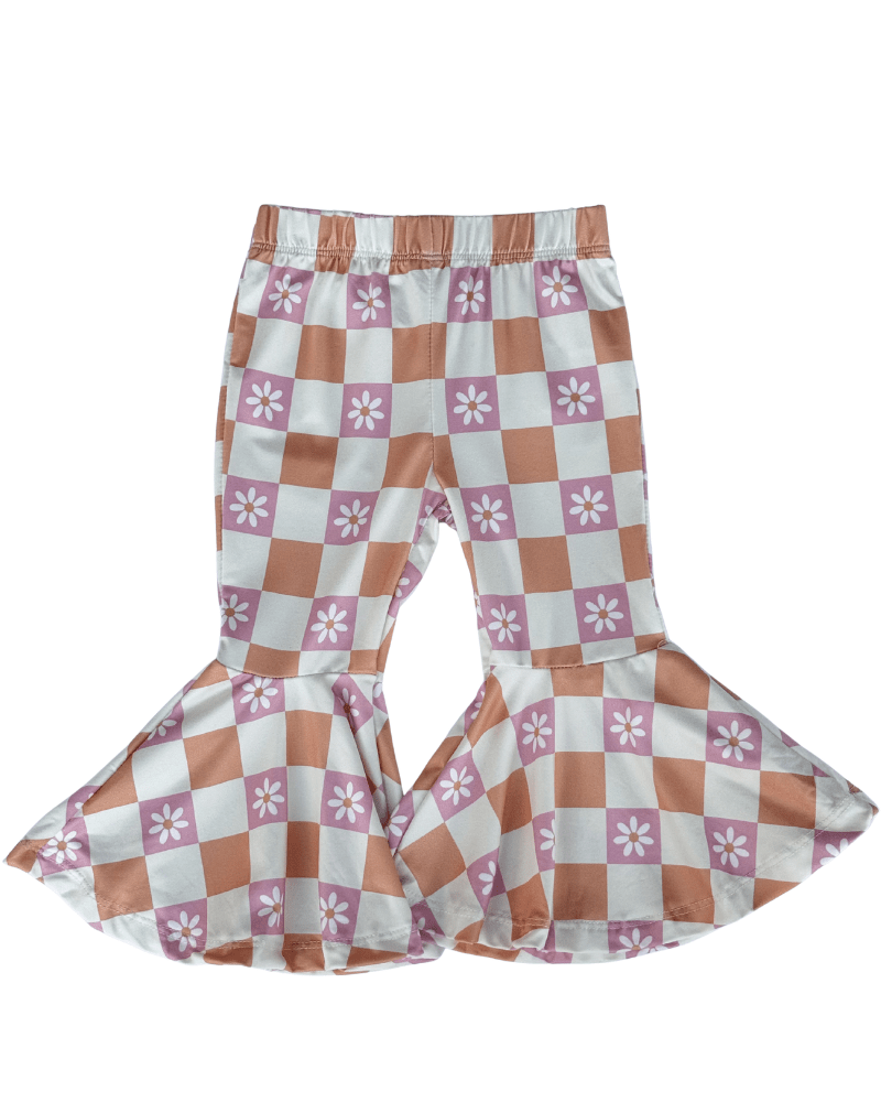 Keely Exaggerated Bell Bottoms - Daisy Check product_type - Bailey's Blossoms