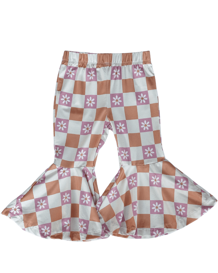 Keely Exaggerated Bell Bottoms - Daisy Check product_type - Bailey&
