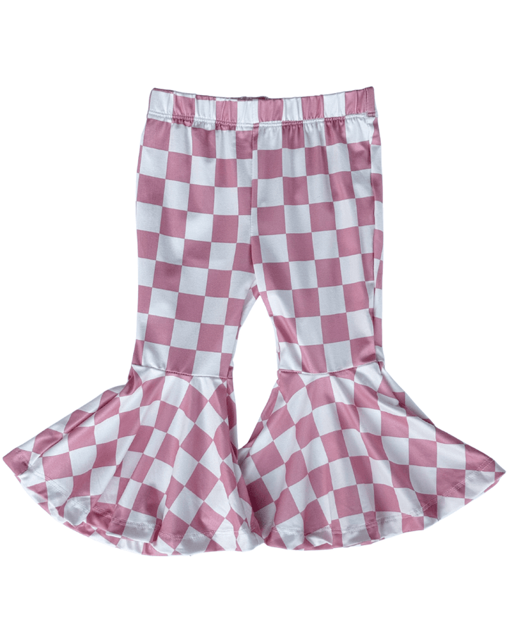 Keely Exaggerated Bell Bottoms - Pink Check product_type - Bailey&