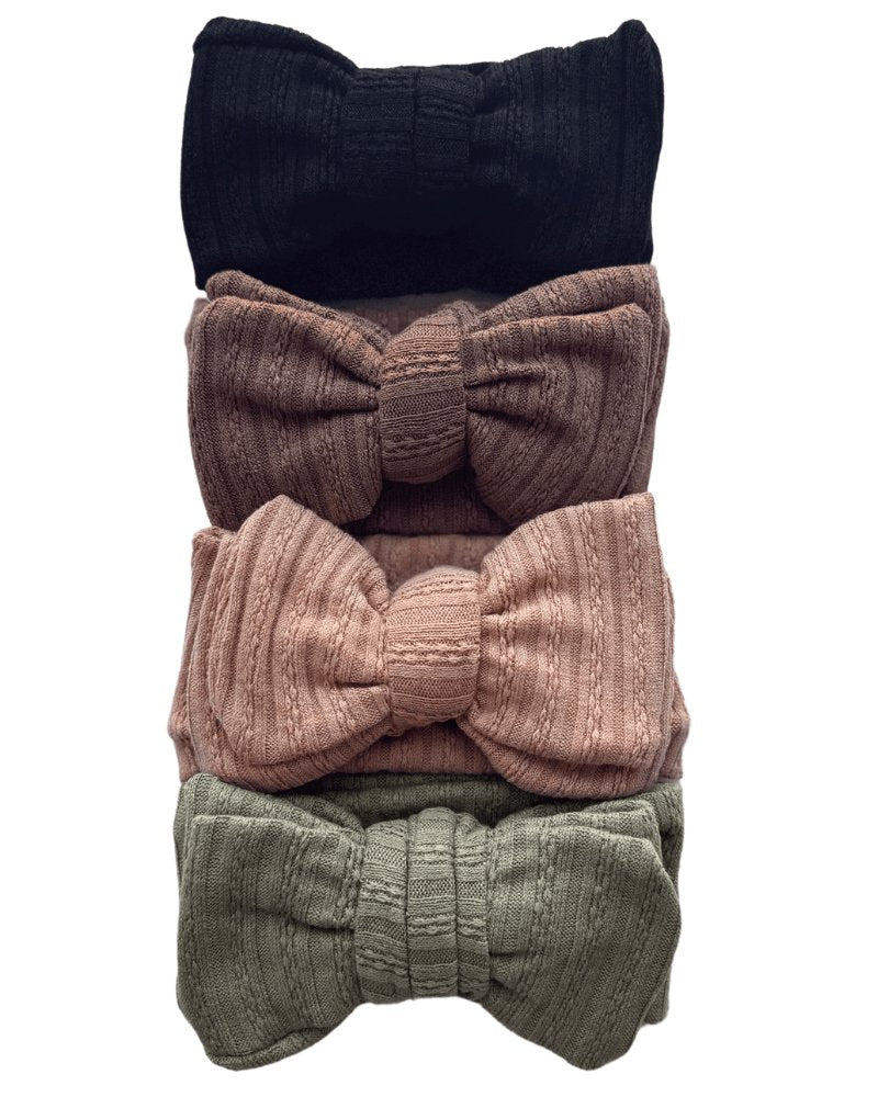 Large Knit Bow Headband - Almond #product_type - Bailey's Blossoms