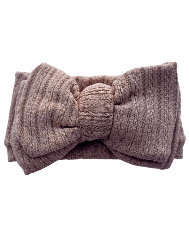 Large Knit Bow Headband - Almond #product_type - Bailey's Blossoms