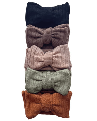Large Knit Bow Headband - Black #product_type - Bailey's Blossoms
