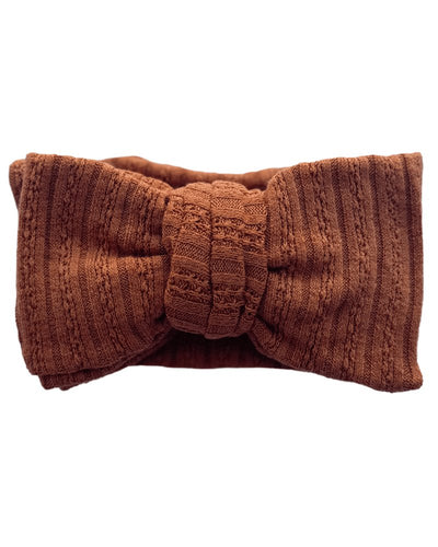 Large Knit Bow Headband - Copper #product_type - Bailey's Blossoms