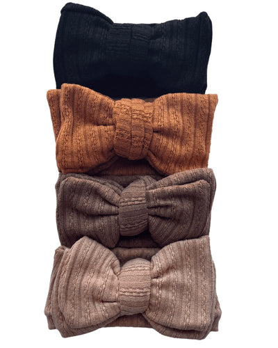 Large Knit Bow Headband - Saddle #product_type - Bailey's Blossoms