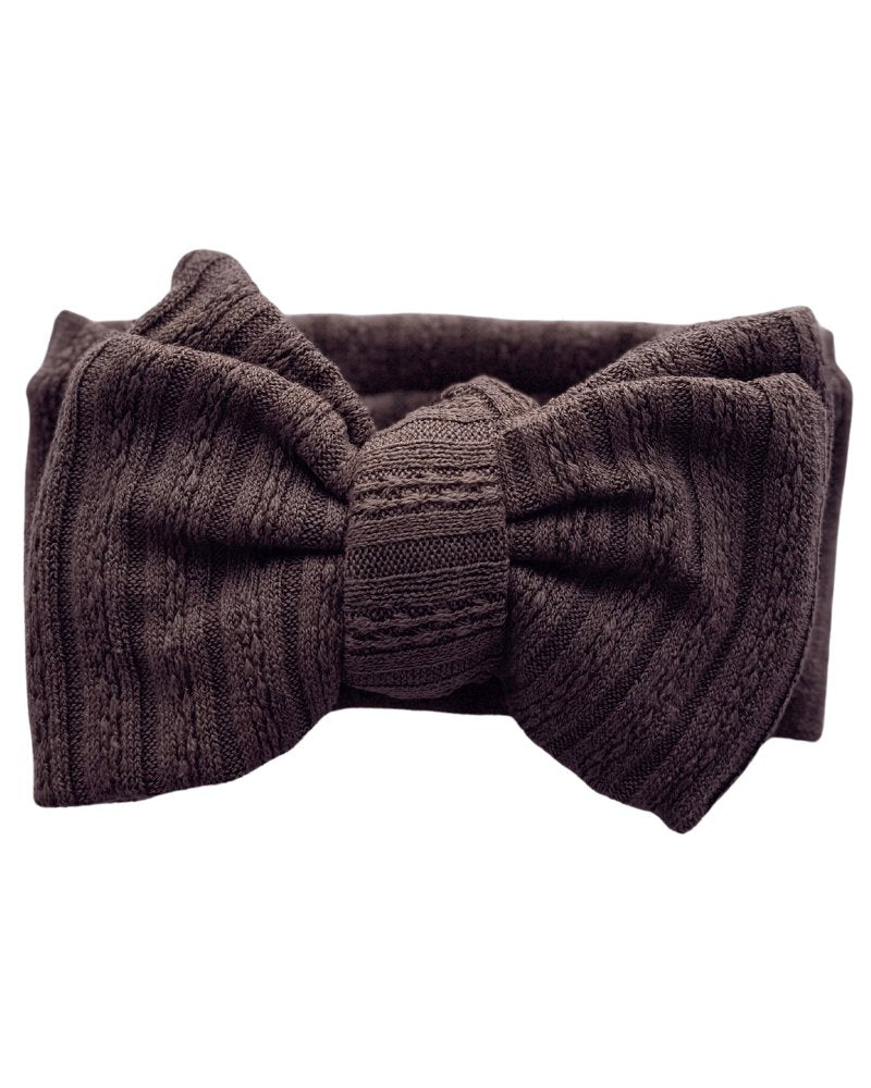 Large Knit Bow Headband - Saddle #product_type - Bailey's Blossoms