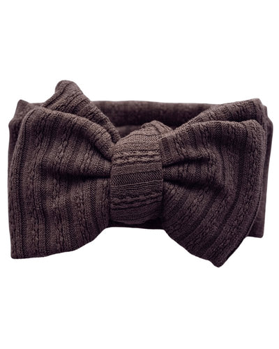 Large Knit Bow Headband - Saddle #product_type - Bailey's Blossoms