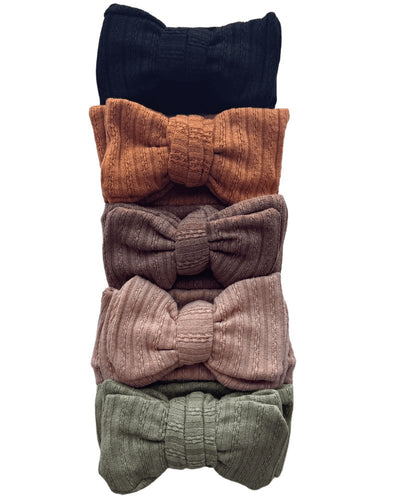 Large Knit Bow Headband - Saddle #product_type - Bailey's Blossoms