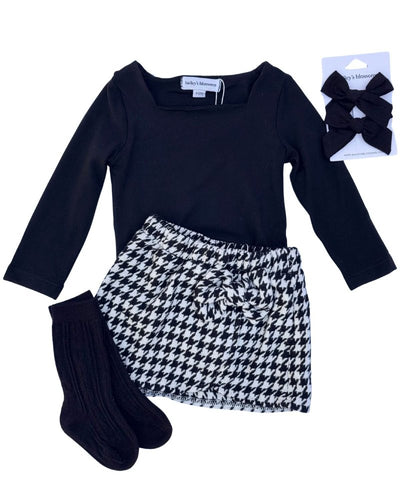 Lilith Square Neck Long Sleeve Top & Leotard - Black product_type - Bailey's Blossoms
