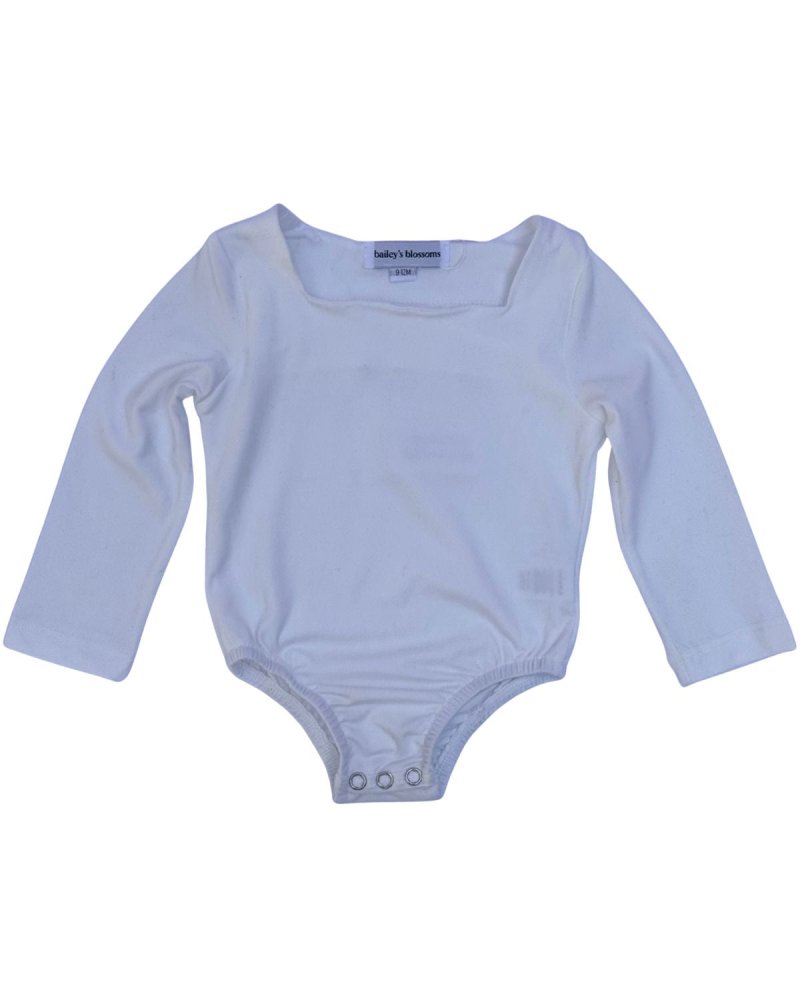 Lilith Square Neck Long Sleeve Top & Leotard - White product_type - Bailey's Blossoms