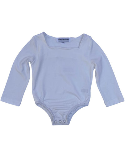 Lilith Square Neck Long Sleeve Top & Leotard - White product_type - Bailey's Blossoms