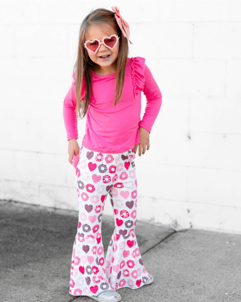 Lina Pleated Bell Bottoms - Sweet Valentine product_type - Bailey's Blossoms