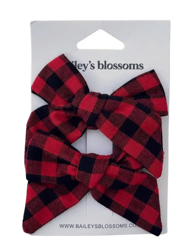 Linen Cotton Piggie Set - Red and Black Gingham product_type - Bailey's Blossoms