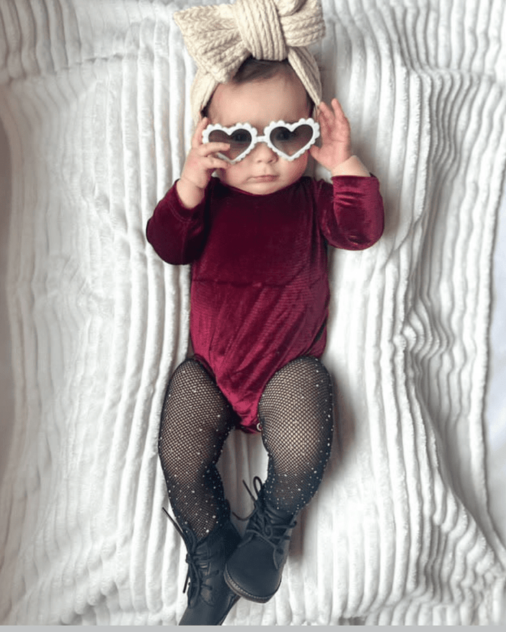Livee Long Sleeve Velour Leotard - Cranberry product_type - Bailey&