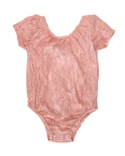 Lorraine Cap Sleeve Lace Leotard - Mauvelous Pink #product_type - Bailey's Blossoms