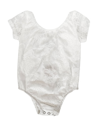 Lorraine Cap Sleeve Lace Leotard - White #product_type - Bailey's Blossoms