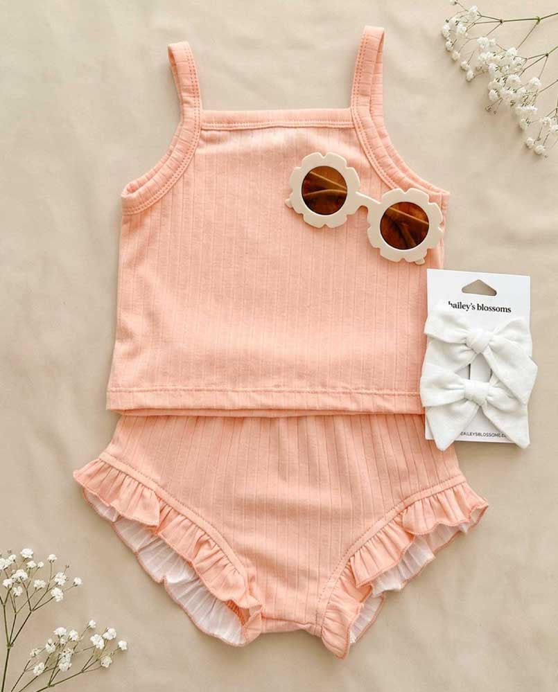 Luna Top & Bloomer Set - Apricot Sand product_type - Bailey's Blossoms