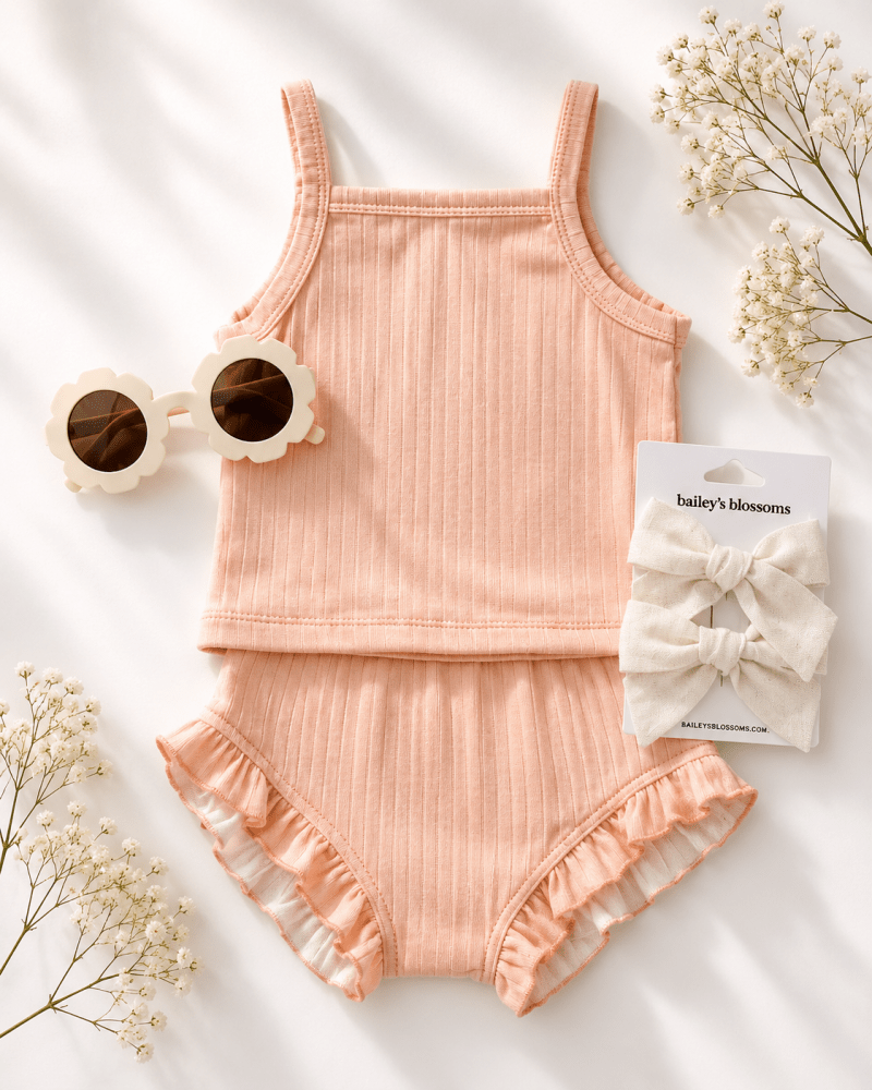 Luna Top & Bloomer Set - Apricot Sand product_type - Bailey's Blossoms