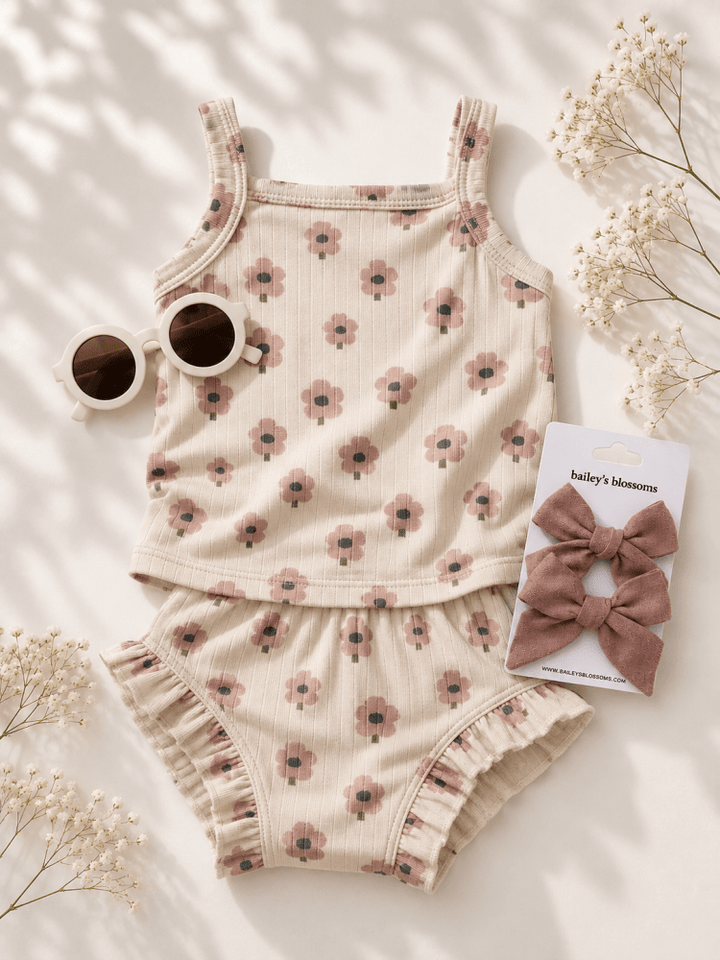 Luna Top &amp; Bloomer Set - Blush Daisy product_type - Bailey&