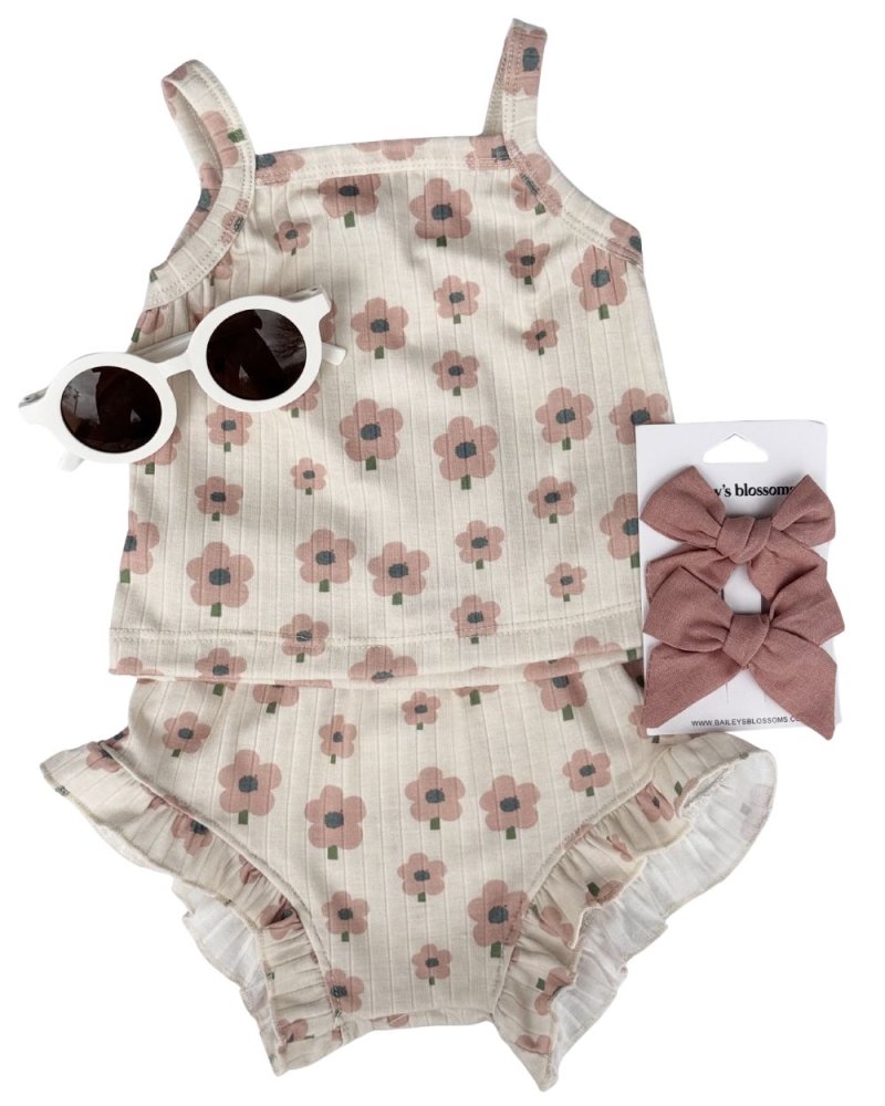 Luna Top &amp; Bloomer Set - Blush Daisy product_type - Bailey&