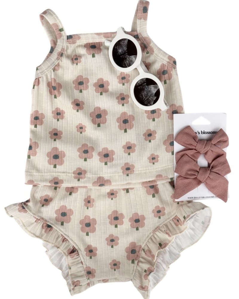 Luna Top & Bloomer Set - Blush Daisy product_type - Bailey's Blossoms