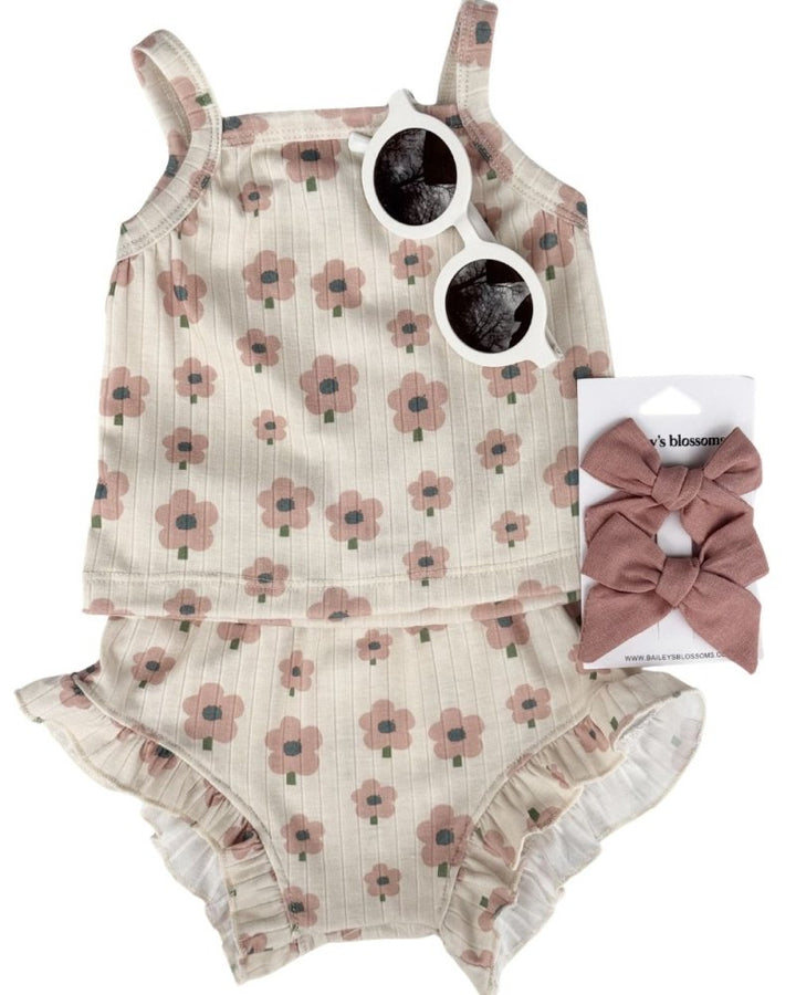 Luna Top &amp; Bloomer Set - Blush Daisy product_type - Bailey&