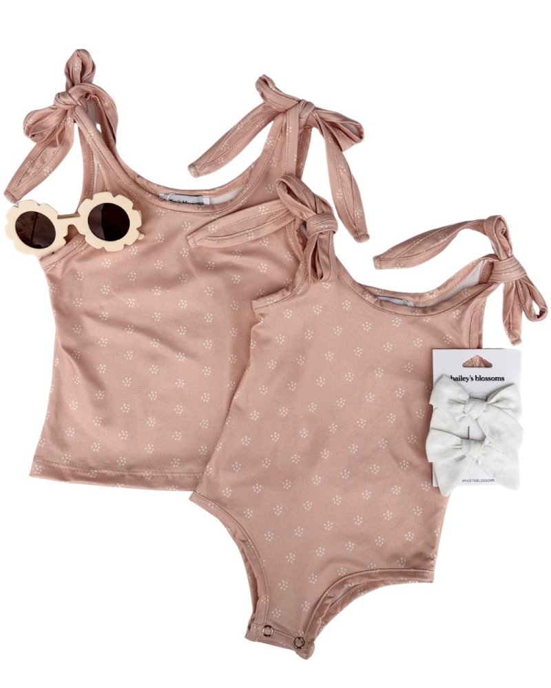 Madden Tie Shoulder Tank Top & Leotard - Ditsy Dune product_type - Bailey's Blossoms