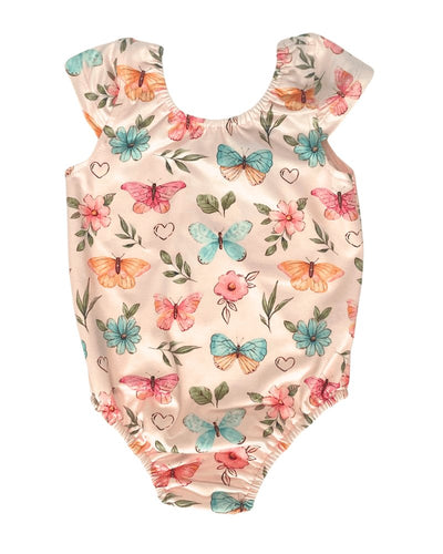 Maggie Cap Sleeve Leotard - Watercolor Butterflies #product_type - Bailey's Blossoms