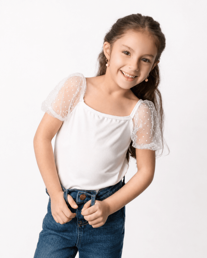 Maisie Puff Shoulder Leotard - White product_type - Bailey&