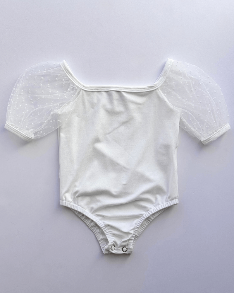 Maisie Puff Shoulder Leotard - White #product_type - Bailey's Blossoms