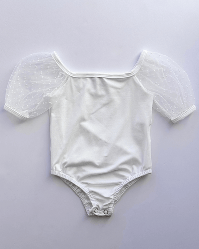 Maisie Puff Shoulder Leotard - White #product_type - Bailey's Blossoms