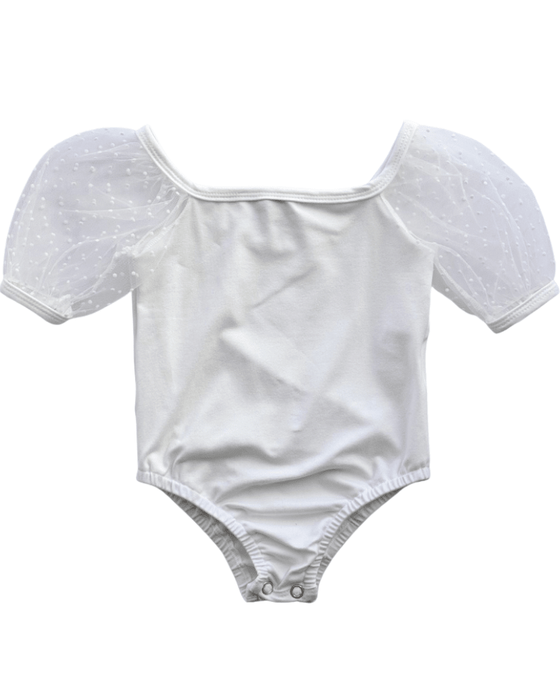 Maisie Puff Shoulder Leotard - White product_type - Bailey's Blossoms