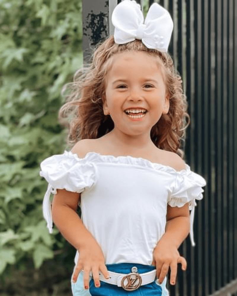 PREORDER! Marigold Puff Sleeve Frilly Top & Leotard - White