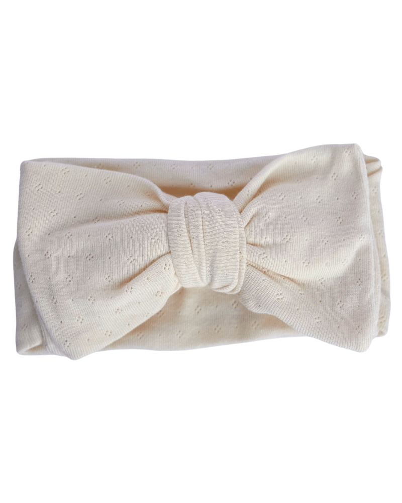 Messy Bow Headwrap - Cream #product_type - Bailey's Blossoms