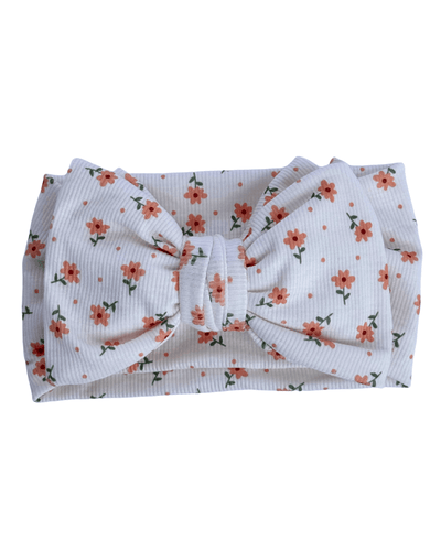 Messy Bow Headwrap - Orange Floral #product_type - Bailey's Blossoms