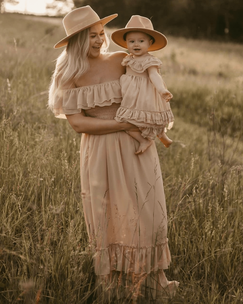 Nellie Ruffle Maxi Dress - Champagne product_type - Bailey&